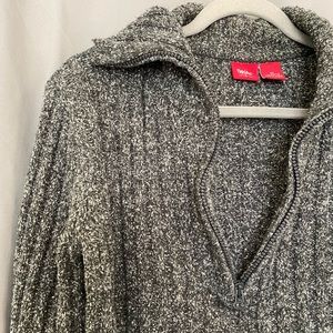 Half zip cable sweater. Heather grey. Size M